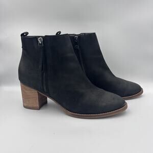 Classic Black Nubuck Leather Ankle Zip Waterproof Boots Blondo Women’s Size 7.5M